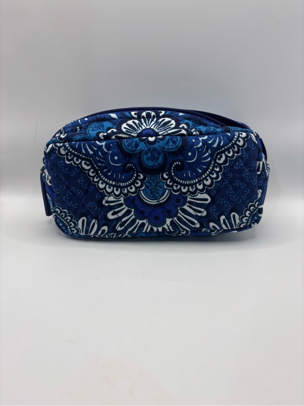 Vera Bradley Navy & White Quilted Floral Cosmetic Pouch